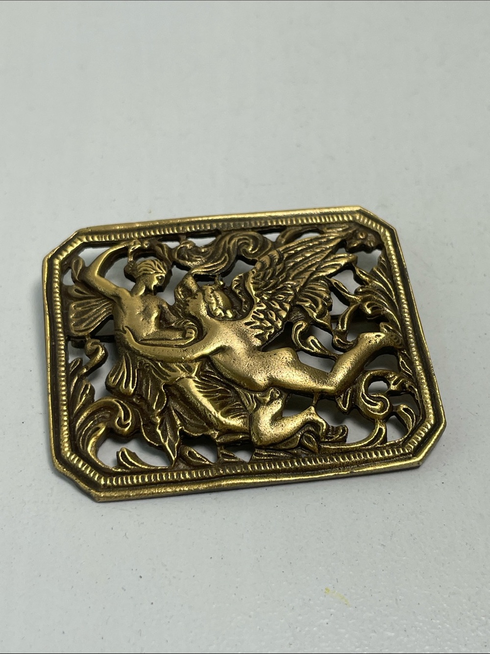 Vintage Brooch HNOC
 Gold Tone Angel Cupid Brooch